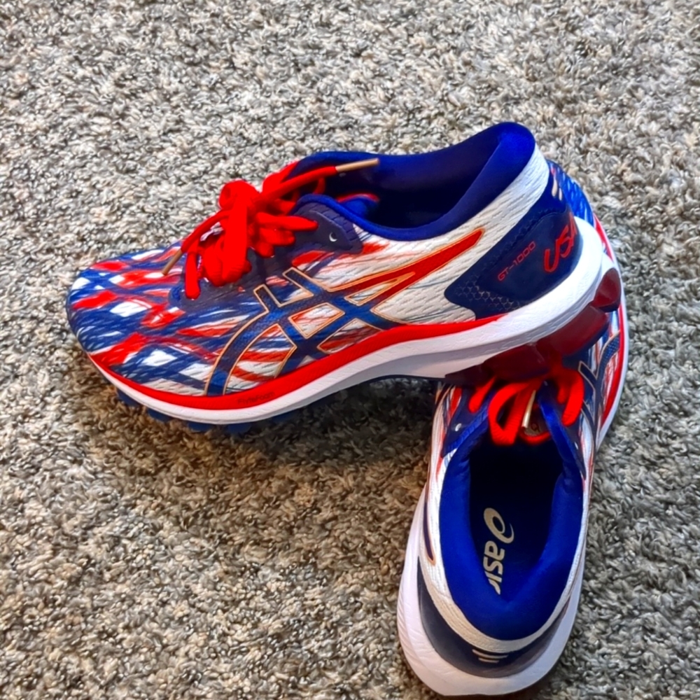 Women's Patriotic Asics Running Shoes size 8